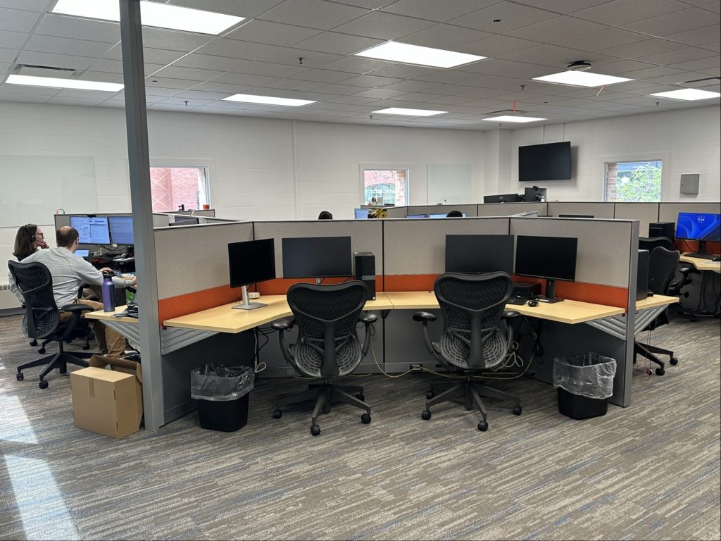 Computers and desks in the new DCL space