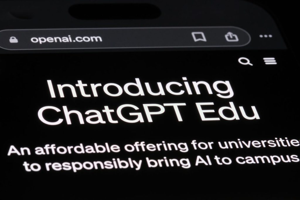Adobe stock image showing a screenshot of ChatGPT edu.